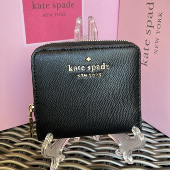 Kate Spade Staci Small Zip Around Bifold Wallet Black - Picture 6 of 16